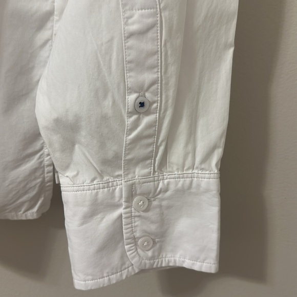 J. Crew Womens Long Sleeve White Cotton Poplin Button Down Cropped Shirt Sz 16 - Picture 6 of 9